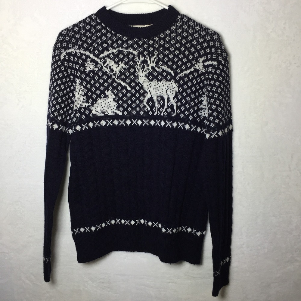 Ferranti California VTG Womens Reindeer Rabbit Winter Knit Sweater‎ Christmas